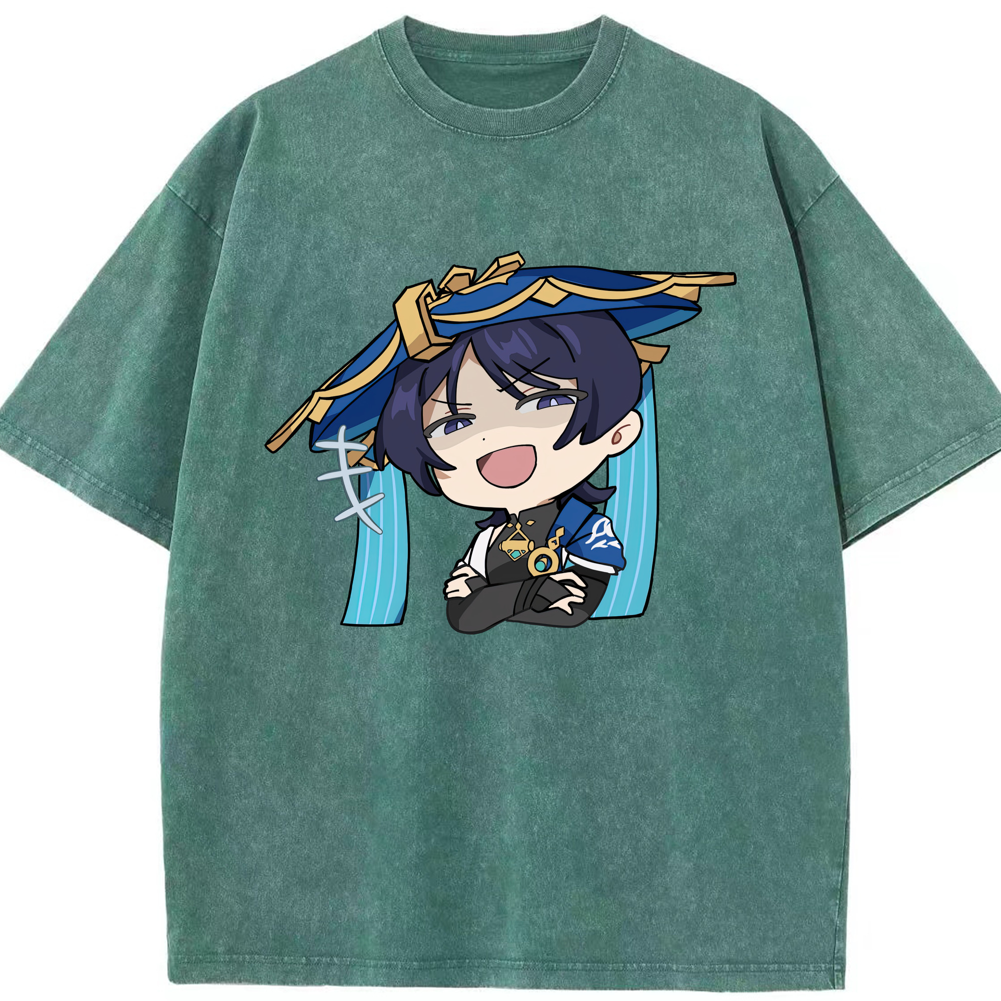 げんし神 さんペい genshin Sanpei 綿100% ヴィンテージ風 半袖Tシャツ（フロントプリント）